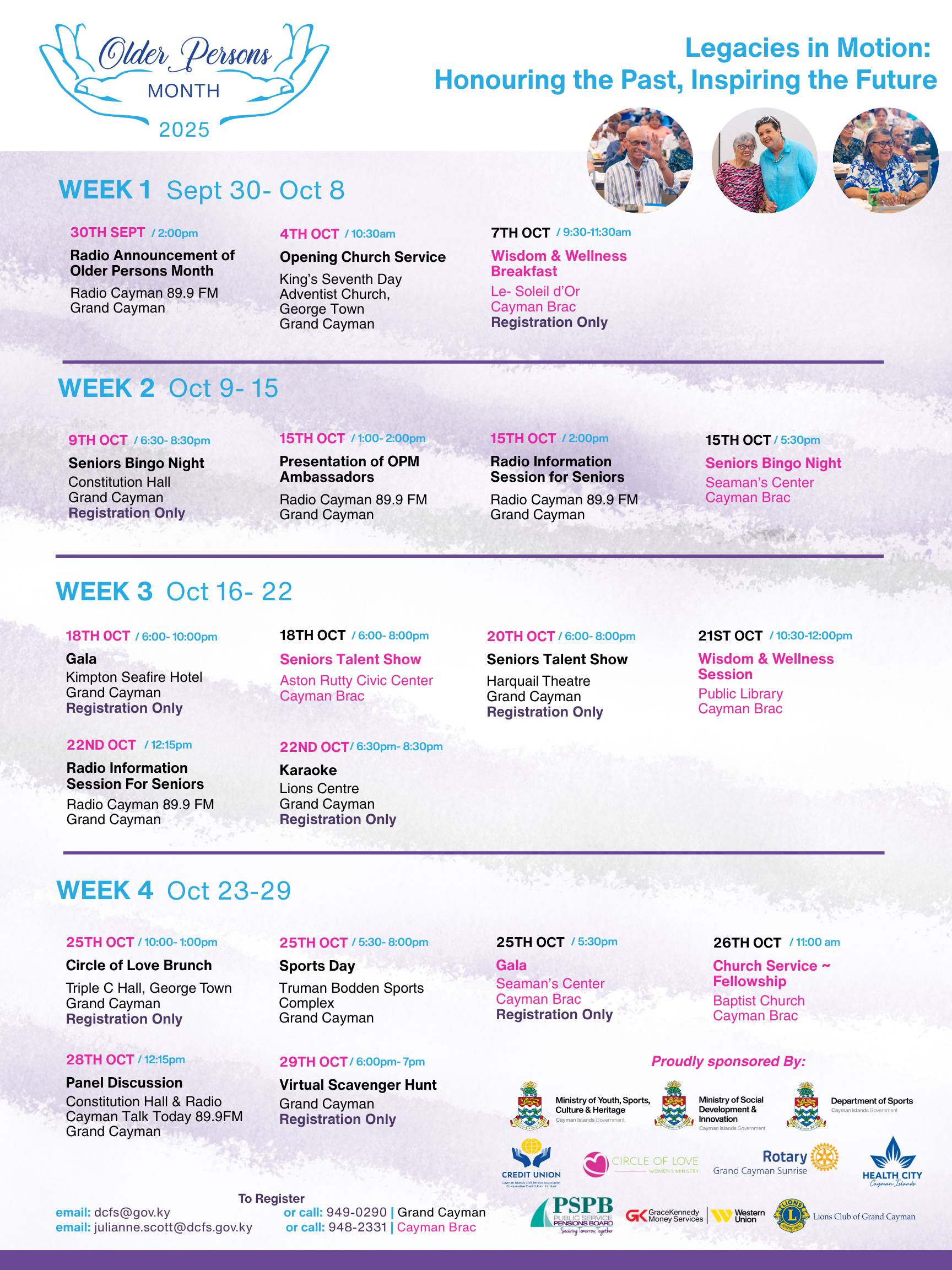 Older Persons Month Calendar